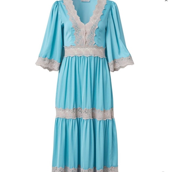 💓Firm Price💓Lace Maxi Dress size4 & 16 BLACK MULTI COLOR NWT - Picture 5 of 7